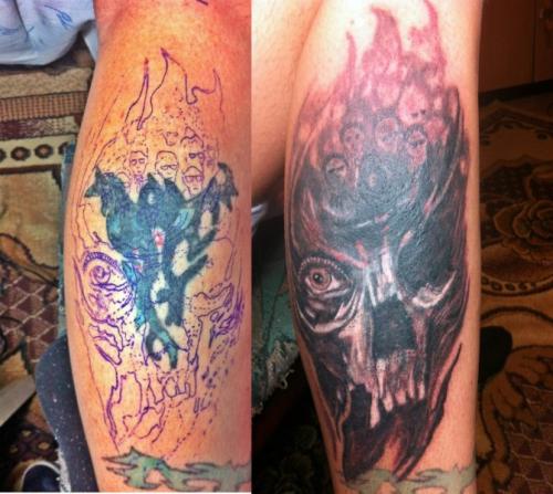 cover skull tattoo