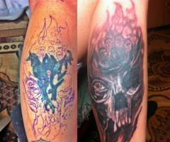 cover skull tattoo