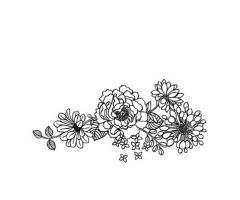 black and white flower
