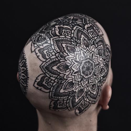 Mandala on head