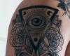 Illuminati style tattoo black and white