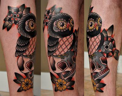 owl and skull
