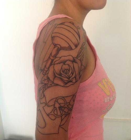 First session old school tattoo 