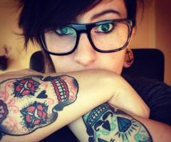 My photos tatuagem caveira verde rosa