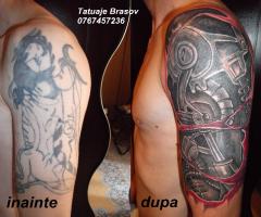 TatuajeBrasov biomechanical cover up