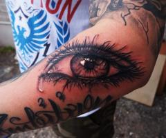 Eye tattoo by Trent Valleau