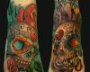 calaveras de azucar en los pies