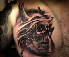 Vichingo Tattoo a forma di teschio