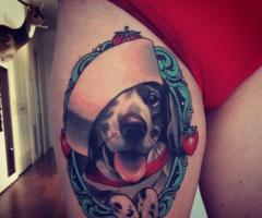 Portrait of dog tattoo