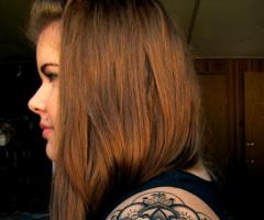 Flower decorative style showlder tattoo