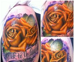 Tatuaje rosa naranja