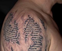 3D skin script tattoo