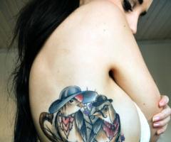 Body mods birds inked girl