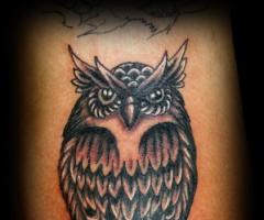 Owl tattoo by Daphne Tattoox