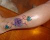 Violet rose with hearts tattoo