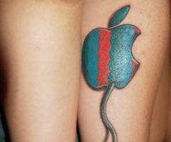 Apple Data Cable couple Tattoo