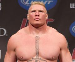 Brock Lesnar sward tattoo on chest
