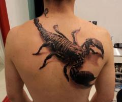 Huge 3d scorpion tattoo