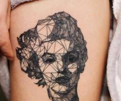 Marilyn Monroe line decorative style tattoo