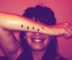Tatuaje de aves en el brazo