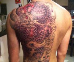 Chinese dragon tattoo back