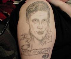 David Hasselhoff portrait tattoo