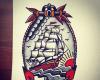 Ship sketch tattoo