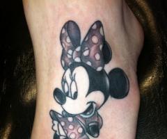 Minnie Mouse tattoo on foot