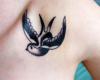Molto piccolo tatuaggio di rondini clavicola