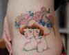 Grande immagine della bella donna tatuaggi