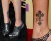 Brandi Cyrus Forgiven cross tattoo on her ankle