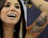 Christina Perri has a portrait of her French bulldog on her arm