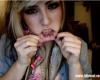 Allison Green first tattoo was 5150 inside her lower lip
