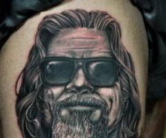 Jeff Bridges as Jeffrey Lebowski tattoo
