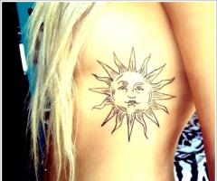 Sun tattoo designs for Women