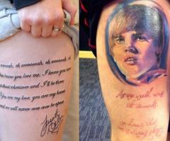 10 tatuajes de fans de Justin Bieber