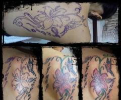 Tatuaje de Flor en proceso