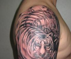 Tiger black and grey tattoo