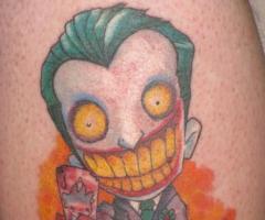 Joker cartoon tattoo