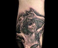 Angus Young AC-DC tattoo