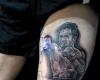Manny Pacquiao tattoo on leg