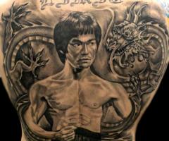 Bruce Lee back tattoo