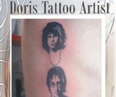 Jim Morisson, John Lennon, Jack Sparrow, Kurt Cobien tattooed