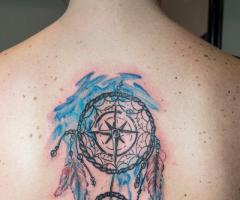 Dreamcatcher watercolor tattoo