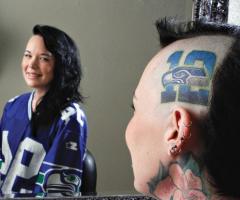 Seattle Seahawks fan McKenzie Brown tattoo