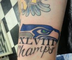 Seattle Seahawks Champs tattoo