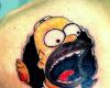 Homer Simpson tattoo on back