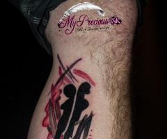abstract watercolor tattoo