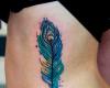 Watercolor Peacockfeather tattoo