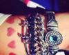 Heart bracelet tattoo